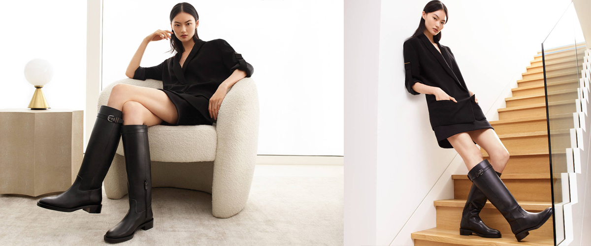 STUART WEITZMAN携手中国超模贺聪发布全新2023秋冬系列靴履广告